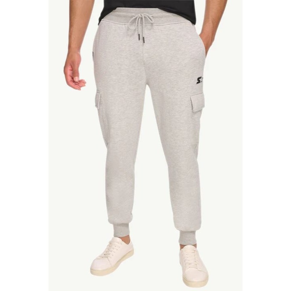 Starter Mens Embroidered Fleece Cargo Jogger Heather Gray XXL 6CYG0858 NEW